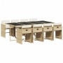 Set comedor de jardín 9 pzas con cojines ratán sintético beige de , Conjuntos de jardín - Ref: Foro24-3211102, Precio: 591,33...
