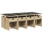 Set comedor de jardín 9 pzas con cojines ratán sintético beige de , Conjuntos de jardín - Ref: Foro24-3211102, Precio: 591,33...
