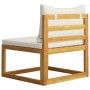 Set de sofá de jardín 2 pzas con cojín madera maciza de acacia de vidaXL, Sofás modulares de exterior - Ref: Foro24-311859, P...