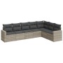 Set de sofás de jardín 7 pzas con cojines ratán PE gris claro de , Conjuntos de jardín - Ref: Foro24-3219042, Precio: 485,20 ...