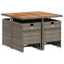 Set comedor jardín 9 pzas y cojines ratán sintético gris de , Conjuntos de jardín - Ref: Foro24-3210602, Precio: 490,51 €, De...