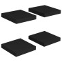 Estantes flotantes de pared 4 uds MDF negro 23x23,5x3,8 cm en Estanterías | Comprar online en Foru.es
