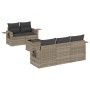 Set de sofás de jardín 6 pzas y cojines ratán sintético gris de , Conjuntos de jardín - Ref: Foro24-3252239, Precio: 416,91 €...