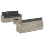 Set de sofás de jardín 7 pzas con cojines ratán PE gris claro de , Conjuntos de jardín - Ref: Foro24-3218702, Precio: 459,82 ...