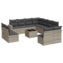 Set de sofás de jardín 12 pzas y cojines ratán sintético gris de , Conjuntos de jardín - Ref: Foro24-3219132, Precio: 824,62 ...