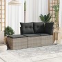 Set de sofá de jardín 3 pzas y cojines ratán sintético gris de , Conjuntos de jardín - Ref: Foro24-3217472, Precio: 190,38 €,...