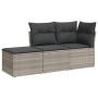 Set de sofá de jardín 3 pzas y cojines ratán sintético gris de , Conjuntos de jardín - Ref: Foro24-3217472, Precio: 190,38 €,...