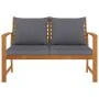 Banco de jardín 120 cm cojines gris oscuro madera acacia maciza by vidaXL, garden benches - Ref: Foro24-311830, Price: 185,32...