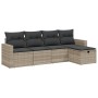Set de sofás jardín y cojines 5 pzas ratán sintético gris claro de , Conjuntos de jardín - Ref: Foro24-3263468, Precio: 305,7...
