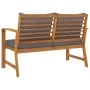 Banco de jardín 120 cm cojines gris oscuro madera acacia maciza by vidaXL, garden benches - Ref: Foro24-311830, Price: 185,32...