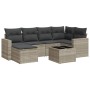 Set de sofás de jardín 7 pzas con cojines ratán PE gris claro de , Conjuntos de jardín - Ref: Foro24-3219262, Precio: 445,80 ...