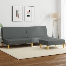 Sofá cama 2 plazas y almohadas taburete terciopelo gris oscuro de , Sofás - Ref: Foro24-3216216, Precio: 354,28 €, Descuento: %