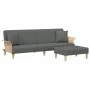 Sofá cama 2 plazas y almohadas taburete terciopelo gris oscuro de , Sofás - Ref: Foro24-3216216, Precio: 354,28 €, Descuento: %