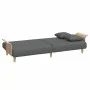 Sofá cama 2 plazas y almohadas taburete terciopelo gris oscuro de , Sofás - Ref: Foro24-3216216, Precio: 354,28 €, Descuento: %