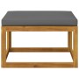 Reposapiés con cojín gris oscuro madera maciza de acacia de vidaXL, Sofás modulares de exterior - Ref: Foro24-311864, Precio:...