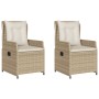 Sillones reclinables de jardín 2 uds ratán sintético beige de , Sillas de jardín - Ref: Foro24-368656, Precio: 243,66 €, Desc...