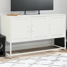 Mueble para TV de acero blanco 100,5x39x60,5 cm de , Muebles TV - Ref: Foro24-846481, Precio: 102,67 €, Descuento: %