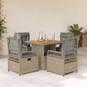 Set comedor de jardín 5 pzas con cojines ratán sintético beige de , Conjuntos de jardín - Ref: Foro24-3262917, Precio: 511,59...