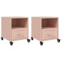 Mesitas de noche 2 unidades acero rosa 36x39x43,5 cm de , Mesitas de noche - Ref: Foro24-846707, Precio: 81,28 €, Descuento: %