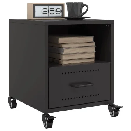 Mesitas de noche 2 uds acero negra 36x39x43,5 cm de , Mesitas de noche - Ref: Foro24-846705, Precio: 76,42 €, Descuento: %