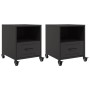 Mesitas de noche 2 uds acero negra 36x39x43,5 cm de , Mesitas de noche - Ref: Foro24-846705, Precio: 77,16 €, Descuento: %