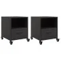 Mesitas de noche 2 uds acero negra 36x39x43,5 cm de , Mesitas de noche - Ref: Foro24-846705, Precio: 76,42 €, Descuento: %