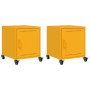 Mesitas de noche 2 uds acero amarillo mostaza 36x39x43,5 cm de , Mesitas de noche - Ref: Foro24-846621, Precio: 75,49 €, Desc...