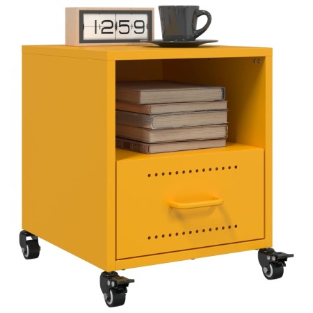 Mesitas de noche 2 uds acero amarillo mostaza 36x39x43,5 cm de , Mesitas de noche - Ref: Foro24-846711, Precio: 81,28 €, Desc...