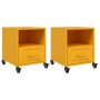 Mesitas de noche 2 uds acero amarillo mostaza 36x39x43,5 cm de , Mesitas de noche - Ref: Foro24-846711, Precio: 81,28 €, Desc...