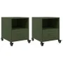 Mesitas de noche 2 unidades acero verde oliva 36x39x43,5 cm by , Nightstands - Ref: Foro24-846713, Price: 80,49 €, Discount: %