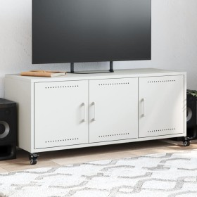 Mueble para TV acero laminado en frío blanco 100,5x39x43,5 cm de , Muebles TV - Ref: Foro24-846649, Precio: 96,73 €, Descuent...