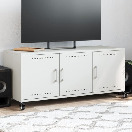 Mueble para TV acero laminado en frío blanco 100,5x39x43,5 cm de , Muebles TV - Ref: Foro24-846649, Precio: 96,73 €, Descuent...