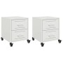 Mesitas de noche 2 unidades acero blanco 36x39x43,5 cm de , Mesitas de noche - Ref: Foro24-846637, Precio: 99,14 €, Descuento: %