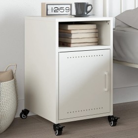 Mesita de noche acero blanco 36x39x59 cm de , Mesitas de noche - Ref: Foro24-846726, Precio: 47,13 €, Descuento: %