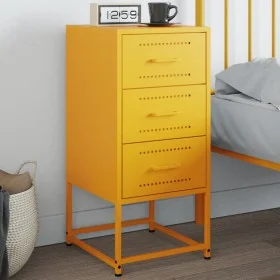 Nachttisch aus gelbem Senf-Stahl, 36x39x78 cm. von , Nachttische - Ref: Foro24-846584, Preis: 76,99 €, Rabatt: %