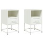 Mesitas de noche 2 unidades acero blanco 36x39x60,5 cm de , Mesitas de noche - Ref: Foro24-846565, Precio: 81,19 €, Descuento: %