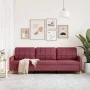 Sofá de 3 plazas de tela rojo tinto 210 cm by , Sofas - Ref: Foro24-4007420, Price: 329,56 €, Discount: %