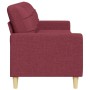 Sofá de 3 plazas de tela rojo tinto 210 cm de , Sofás - Ref: Foro24-4007420, Precio: 338,56 €, Descuento: %