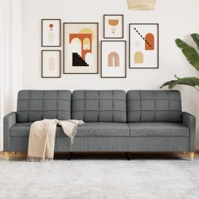 Sofá de 3 plazas de tela gris oscuro 210 cm de , Sofás - Ref: Foro24-4007415, Precio: 271,43 €, Descuento: %