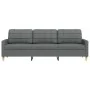 Sofá de 3 plazas de tela gris oscuro 210 cm de , Sofás - Ref: Foro24-4007415, Precio: 271,43 €, Descuento: %