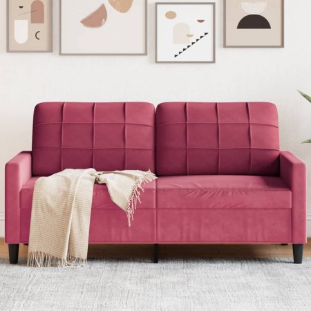 Sofá de 2 plazas de terciopelo rojo tinto 140 cm de , Sofás - Ref: Foro24-4007628, Precio: 199,72 €, Descuento: %