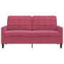 Sofá de 2 plazas de terciopelo rojo tinto 140 cm de , Sofás - Ref: Foro24-4007628, Precio: 199,72 €, Descuento: %