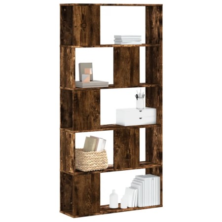 Librería de 5 estantes madera ingeniería roble ahumado de , Librerías y estanterías - Ref: Foro24-852775, Precio: 65,12 €, De...