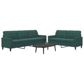 Juego de sofás con cojines 2 piezas terciopelo verde oscuro von , Sofas - Ref: Foro24-3278473, Preis: 565,34 €, Rabatt: %