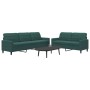 Juego de sofás con cojines 2 piezas terciopelo verde oscuro de , Sofás - Ref: Foro24-3278473, Precio: 576,04 €, Descuento: %