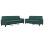 Juego de sofás con cojines 2 piezas terciopelo verde oscuro de , Sofás - Ref: Foro24-3278473, Precio: 576,04 €, Descuento: %