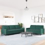 Juego de sofás con cojines 2 piezas terciopelo verde oscuro de , Sofás - Ref: Foro24-3278473, Precio: 576,04 €, Descuento: %