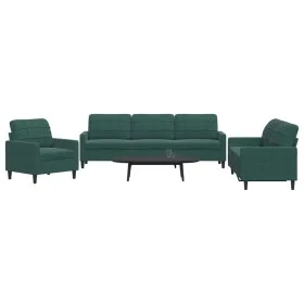 Juego de sofás con cojines 3 piezas terciopelo verde oscuro de , Sofás - Ref: Foro24-3278433, Precio: 725,43 €, Descuento: %