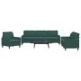 Juego de sofás con cojines 3 piezas terciopelo verde oscuro de , Sofás - Ref: Foro24-3278433, Precio: 725,43 €, Descuento: %