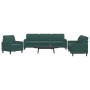 Juego de sofás con cojines 3 piezas terciopelo verde oscuro de , Sofás - Ref: Foro24-3278433, Precio: 739,04 €, Descuento: %